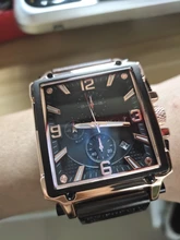 Reloj deportivo para hombre, cronógrafo de cuarzo, con Esfera Grande cuadrada de cuero, marca superior de lujo, a la moda, resistente al agua, nuevo, 2021