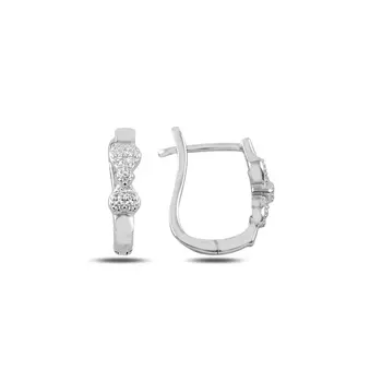 

Angemiel 925 Silver Zircon Stone J Earrings