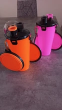 Dog 2 in 1 Bottle Pet Feeder Dog Water Bottle Collapsible Folding Bowl Travel Outdoor