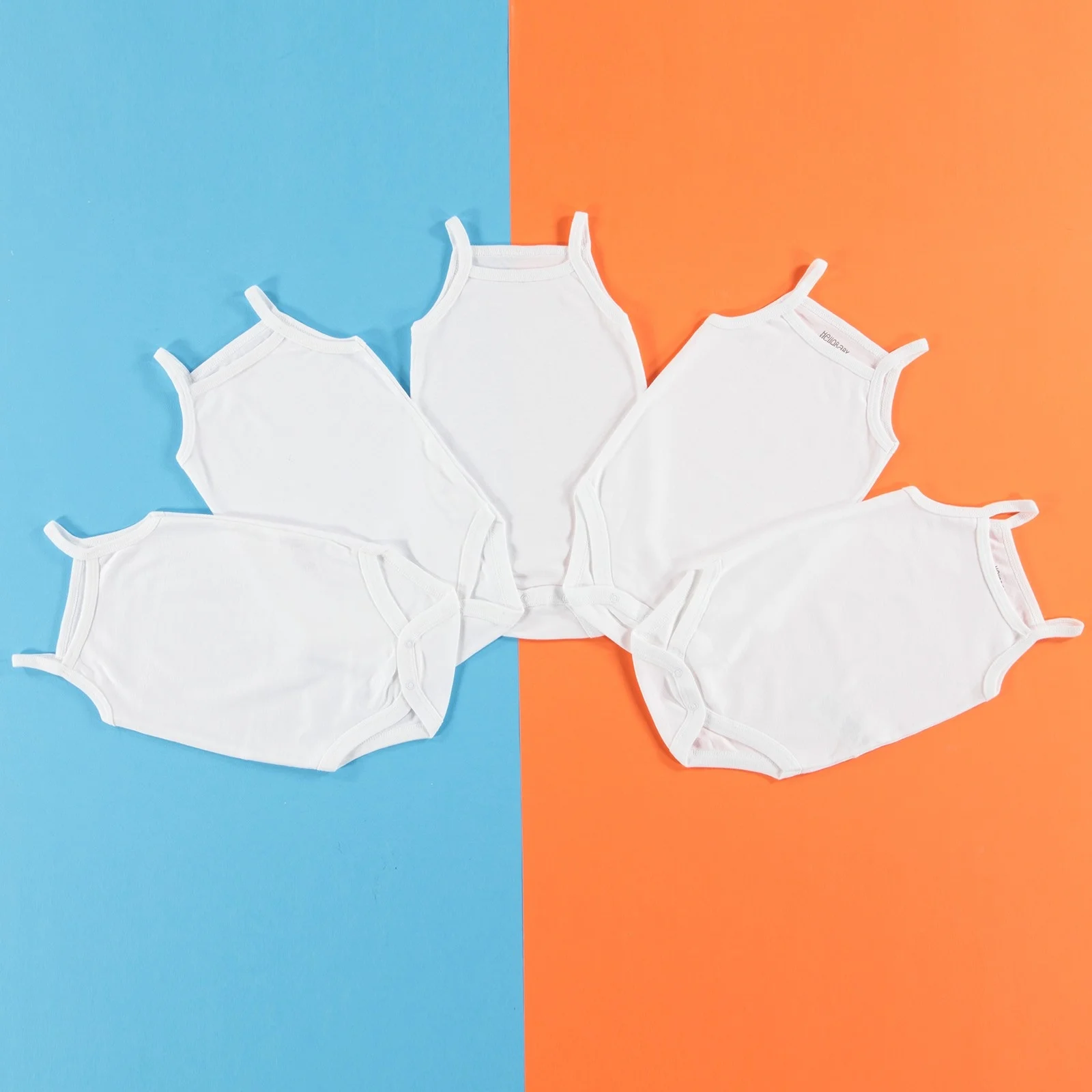 

ebebek HelloBaby Baby Sleeveless Rope Strap Bodysuit, White, 1 Years - 5 Pack