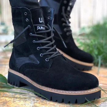 

BA0087 U.S. Army Black Lace-Up Men 'S Casual Suede Postal Boat. Shoe, boot, sneaker, van, chaussure, air, para, flip, cover, lace