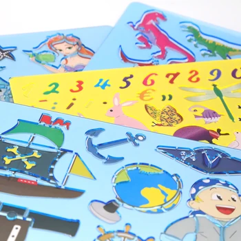 

1ud platilla for draw's rule template painting for kids's puzzle stationery supplies