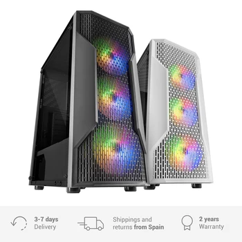 

Mars Gaming MCA, ATX Gaming box, Semitorre RGB, 3 FRGB fans, front Panel grille, total side Panel, 7 Exp slots