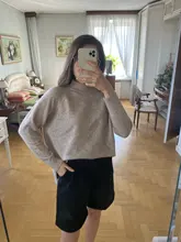 Sweater Pullovers Mock-Neck Beige Purple Winter Green 8-Colors High-Quality Women C-232