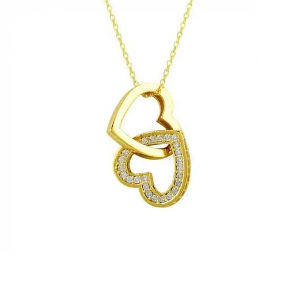 Gold Connected Hearts Necklace KLF781-Certified 14K Gold-A perfect gift for your Loved Ones-Ephesus &amp diamond | Украшения и