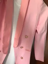 Chaqueta lisa de primavera y otoño para mujer, chaqueta Sexy rosa de manga larga con doble botonadura, abrigo ajustado, Top para mujer, ropa de moda 2020