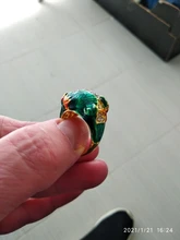 Joyería de estilo Retro dorado para mujer, anillo pintado a mano con aceite, joyería
