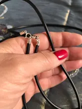 Gargantilla con cuerda de Cuero de goma negra, collar con broche de langosta de Plata de Ley 925, Conector de hebilla, cordón, accesorios de joyería DIY