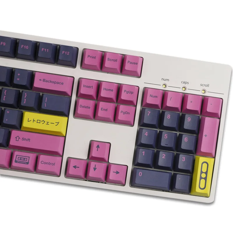 chaves gmk retrowave keycaps cherry perfil pbt tintura sublimação teclado mecânico para interruptor mx com shift