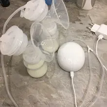 ZIMEITU-Bomba de leche eléctrica doble, succionadora potente de pezones, bomba de lactancia eléctrica USB con botella de leche para bebé, almohadilla de calor en frío