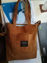 Canvas Tote Handbag-Bag Shopping-Shopper Female Messenger Corduroy Korean Fashion Casual