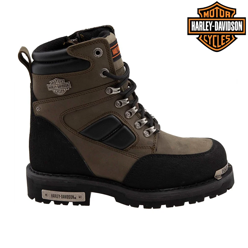 Harley Davidson-Botas Originales Para Hombre, Botas De Moto Informales Cómodas De Fondo Grueso Impermeable, Color Nobuk Negro, Para Invierno