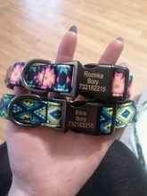 Collar de nailon personalizado para perros pequeños, medianos y grandes, con estampado colorido, correa para caminar
