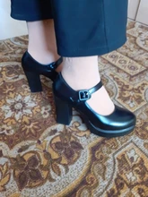 Zapatos de tacón alto cuadrados para mujer, plataforma con hebilla en la boca, zapatos de punta redonda, para primavera y verano