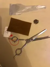 7,0 Japón 440C profesional tijeras de aseo para mascotas perro tijeras grandes rectos y adelgazamiento y curva tijeras pelo de perro Clipper B0013B