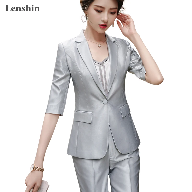 Lenshin комплект из 2 предметов брючный костюм с коротким рукавом двумя карманами