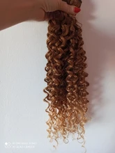 Ídolo de moda Afro rizado pelo sintético resistente al calor, paquetes de pelo de onda profunda extensiones marrón 2 unids/lote 26 pulgadas de la armadura del pelo