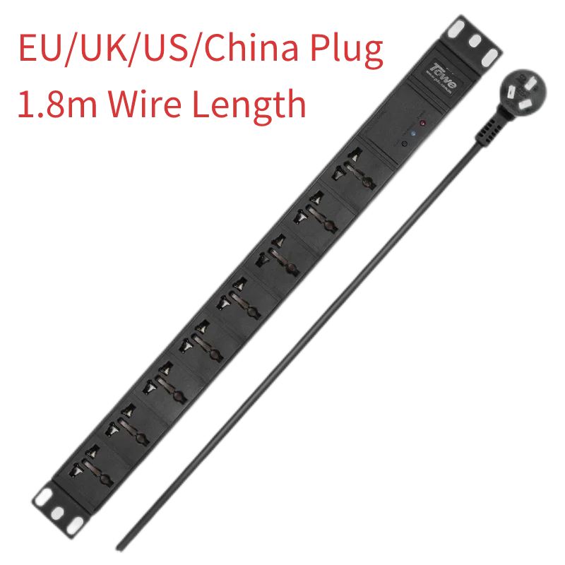 10A EU/US Plug Rack Mount Power Board 8 Way 19