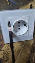 Eu-Power-Socket-Socket Outlet Glass-Panel Usb-Charging-Port Crystal Wall SRAN with 16A