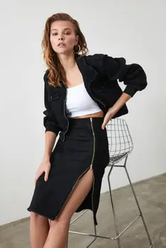 

WOMEN SKIRT BLACK CLOTHING JUPE DRESS SLASH THICK STRAIGHT DOLLY MIDI MAXI SHORT LUXURY AUTUMN WINTER TOP FASHION SEASON