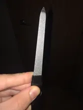 1 pulidor de uñas profesional de acero inoxidable, barra de pulido lateral doble, para manicura, exfoliante de pedicura, decoración de uñas