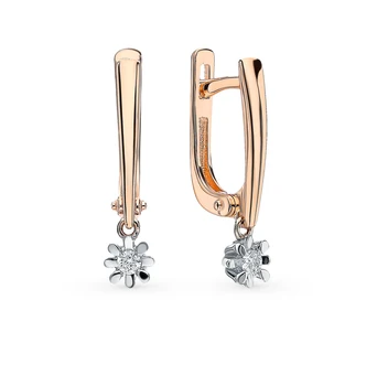 

Gold earrings with diamonds sunlight sample 585