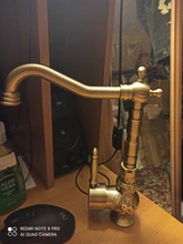 Basin Faucets Deck-Mounted Brass Kitchen Uythner Retro Antique Mix-Tap Single-Handle