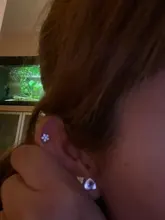 Canner-pendientes tipo botón de plata fina para mujer, 1 Uds., hélice, corazón, estrella, Luna, Piercing, joyería fina, cartílago W5, 925