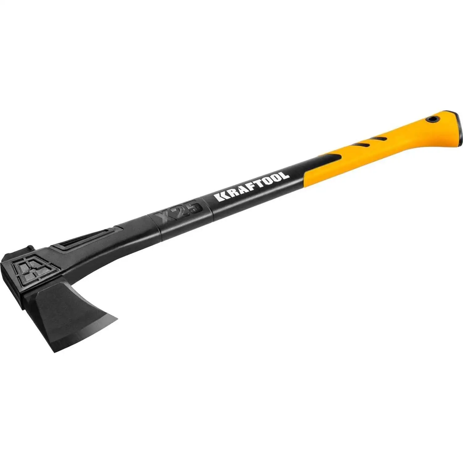 Топор KRAFTOOL 20660-25 Х25 (антикоррозионное покрытие; блокировка лезвия; выпуклый клин; отверстие под темляк; резиново
