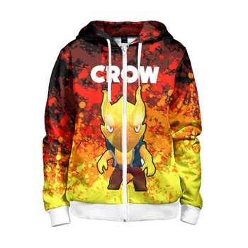 

Children's sweatshirt 3D with zipper Brawl Stars Crow Phoenix