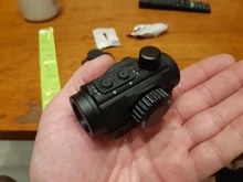 Mira óptica de caza táctica para exteriores, objetivo iluminado con punto rojo, Picatinny, 20MM, Weaver carril, para Arco, 10,7 m/100m, visualización rifle, 1x22