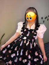 Women's Dresses Chic Lady Kawaii Ulzzang Strawberry Rabbit Cute Strap Dress Female Ins