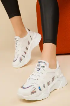 

SOHO Women Fashion Lace-up Sneaker Ladies Casual Lace-up White Platform Sport Shoes Female Comfortable Sneakers Black 14601