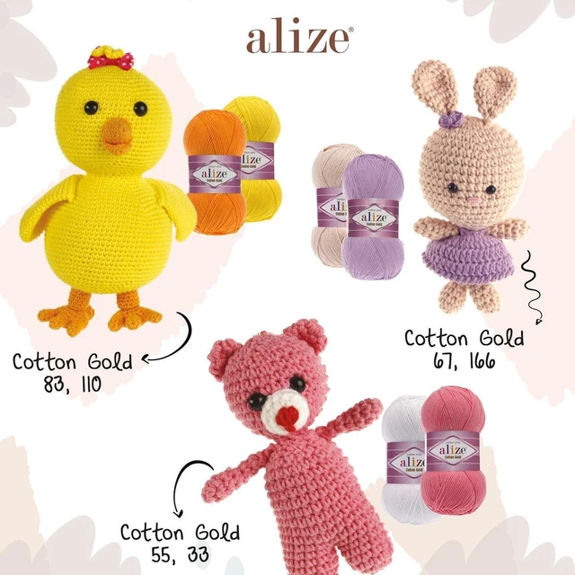 Alize Cotton Gold Yarn 5x100gr-330mt %55 Cotton Amigurumi Soft Baby Blanket  Cardigan Sweater Shawl Blouse Home Textile