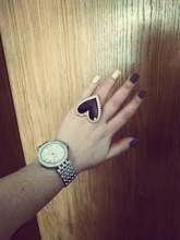 AENSOA-anillos de corazones dorados bohemios para mujer, sortija de esmalte redondo con corazón de amor bohemio para mujer, joyería con estilo de dedo 2019