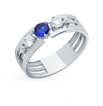 

Silver ring with cubic zirconia sunlight sample 925