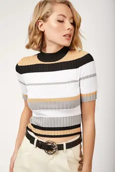 

Happiness ist. Women's Lycra Colorful Fit Crop Top Blouse EM00035