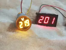 Mini voltímetro Digital redondo de 22mm, medidor de voltaje de CA 12-500V, Monitor de potencia, indicador LED, lámpara piloto, bricolaje