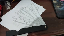 Regla plegable con forma de abanico de mariposas, 5 hojas para diseño gráfico de arquitectura, escala de medida multiproporción