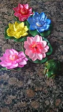 Lirio de agua flotante Artificial, decoración de estanque de flores de loto EVA, 10cm, ornamento de planta, decoración de jardín para el hogar, 5 uds.