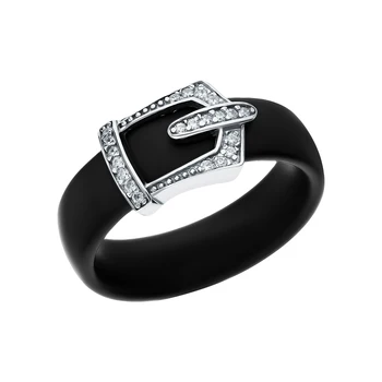 

Silver ring with ceramics and cubic zirconia sunlight sample 925 test