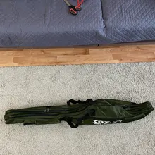 Soporte de caña de pescar plegable portátil, bolsa de almacenamiento de herramientas para caña de pescar