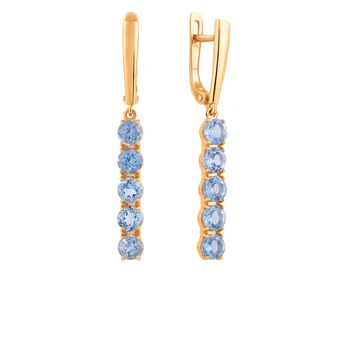 

Gold earrings with Topaz sunlight sample 585