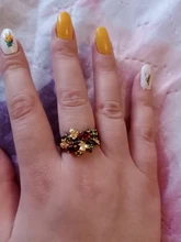 Anillo de Plata de Ley 925 con forma de flor y hoja para mujer, sortija, zirconia, circonita, Color negro, dorado, rojo, dos colores