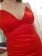 CNYISHE Elegant Satin Dresses for Women Solid Red Black Midi Dress 2020 Fashion Winter