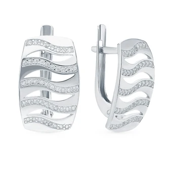 

Silver earrings with cubic zirconia sunlight sample 925