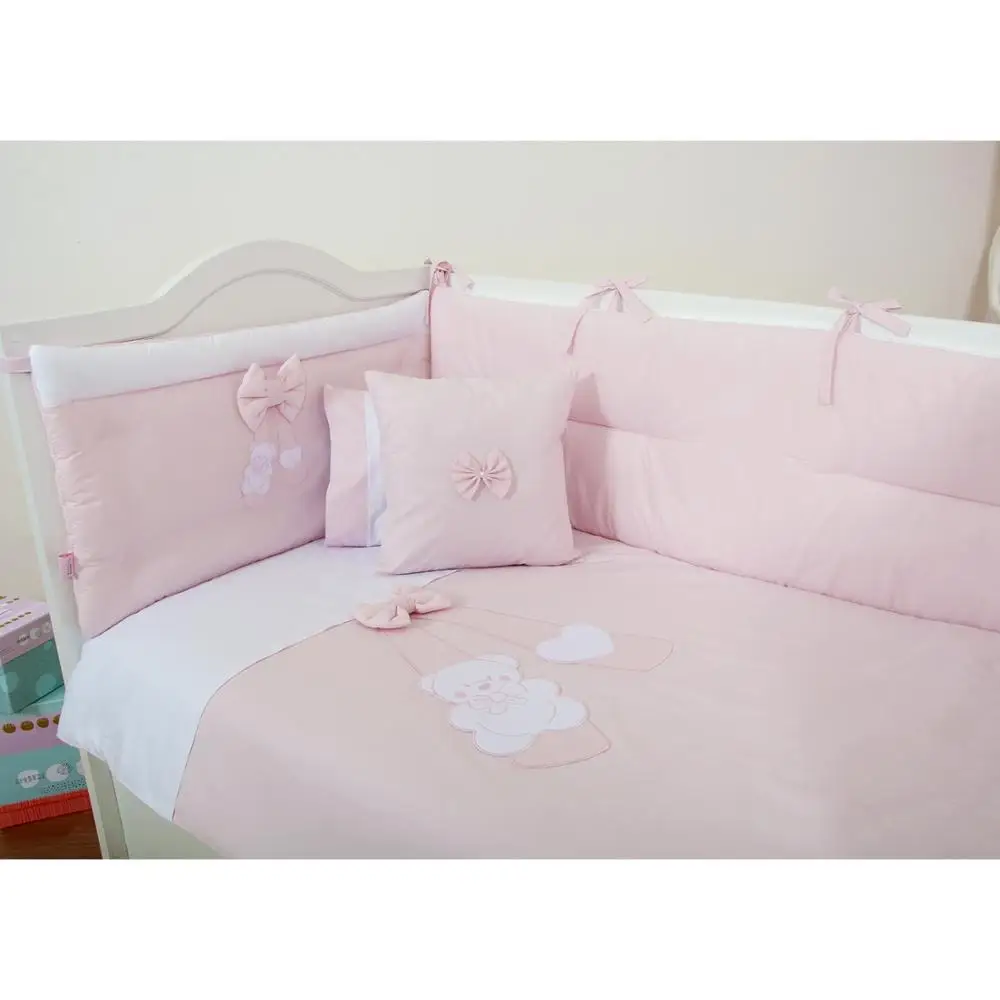 Сделано в Турции милый младенец набор постельных принадлежностей для детской кроватки бампер для мальчиков и девочек детская кроватка с животными хлопок Мягкий антиаллергенный(цвета - Цвет: Розовый