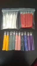 10 unids/lote 6cm pendientes borlas de seda colgante encantos artesanías tapas de plata cepillo de borlas para la fabricación de la joyería DIY Accesorios