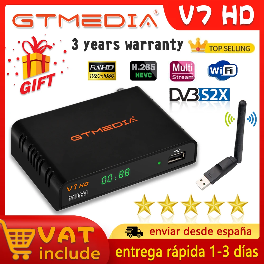Hot sale V7 HD/V7 S2X Satellite Receiver with usb wifi Digital V7S2X ...