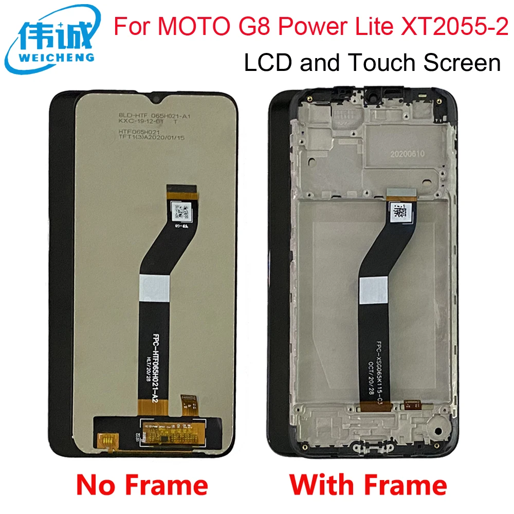 

LCD Tested For Motorola Moto G8 Power Lite lcd XT2055-2 Display Touch Screen Digitizer For Moto G8 Power Lite lcd With Frame